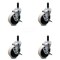 Service Caster 4 Inch Thermoplastic Wheel 7/8 Inch Expanding Stem Caster with Brakes, 4PK SCC-EX05S410-TPRS-SLB-78-4 - alternate 1